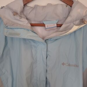 Columbia Women's Sky Blue and Gray Wind/Rain Jacket